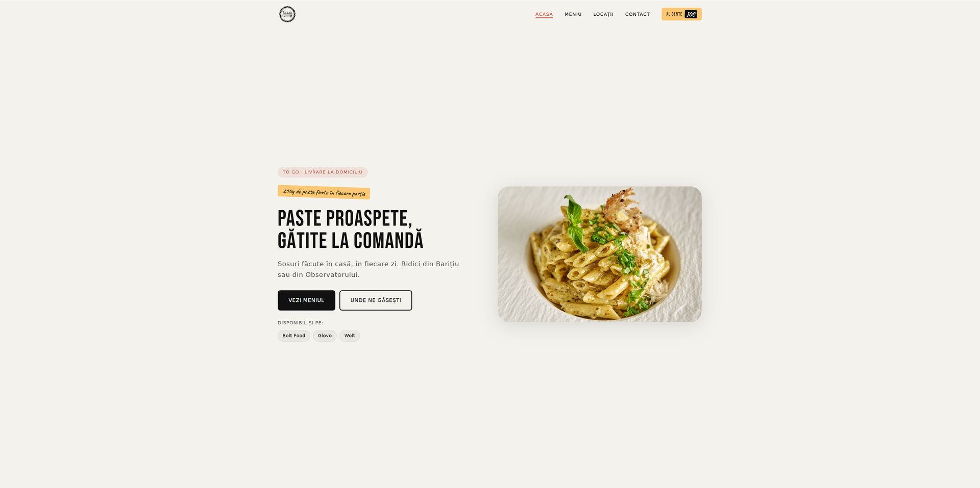 Pasta La Vista website screenshot